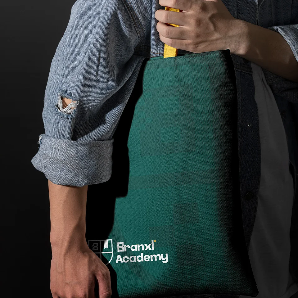 Branxl Academy branded tote bag