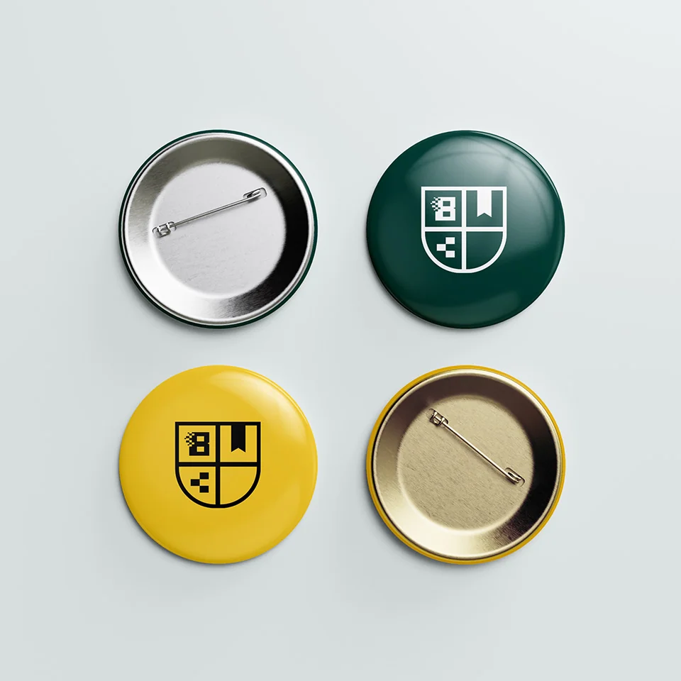 Branxl Academy pin badge merchandise