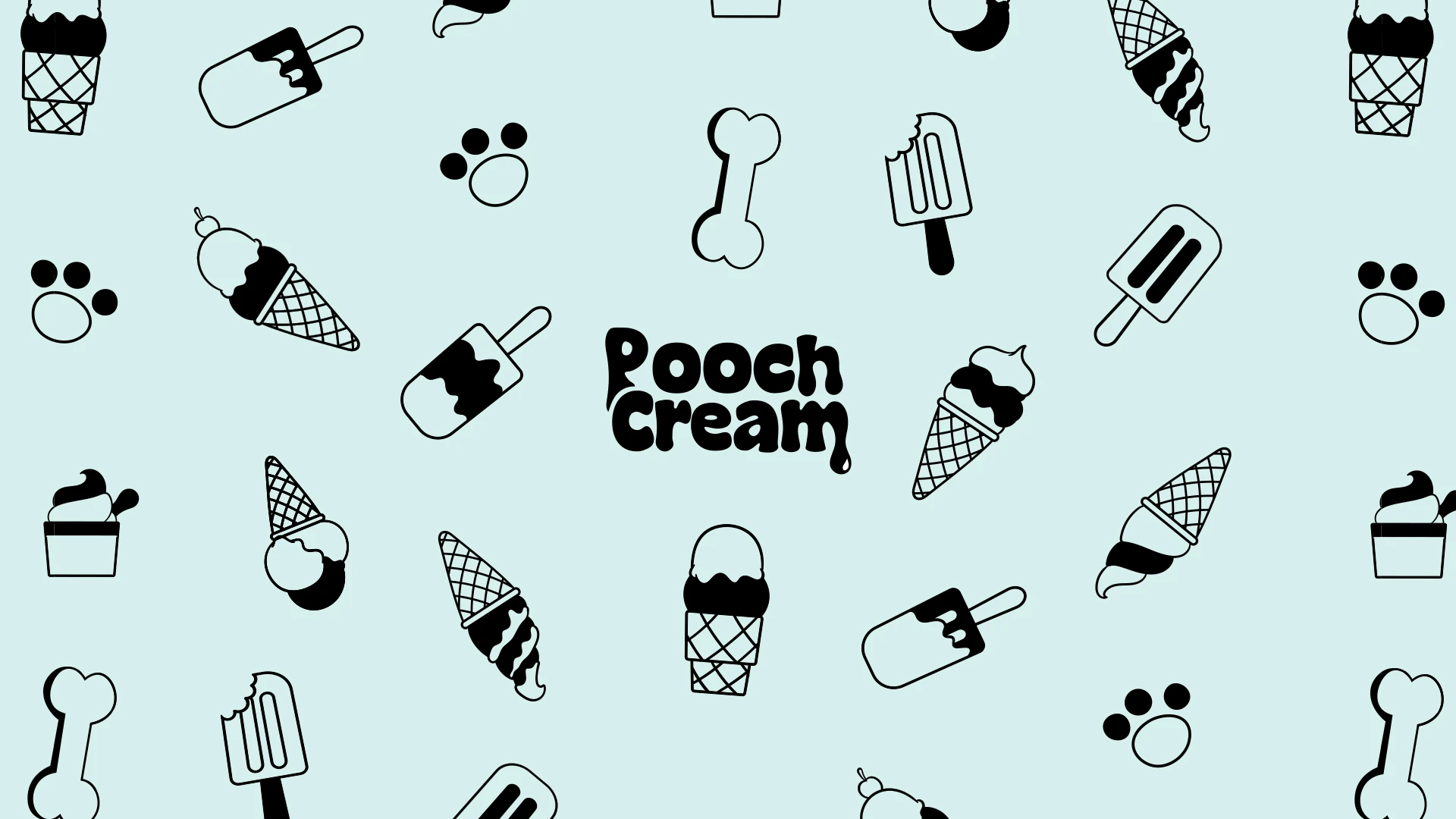 pooch-cream-brand-pattern-icon-illustration-mint-branxldesign